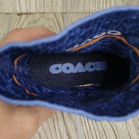 Coach Rivington Logo Navy Blue Rain Boots Womens Size 5 New - Picture 12 of 14